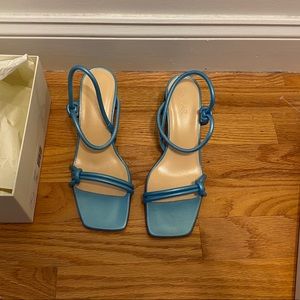 NIB By Far sparkle blue sandal